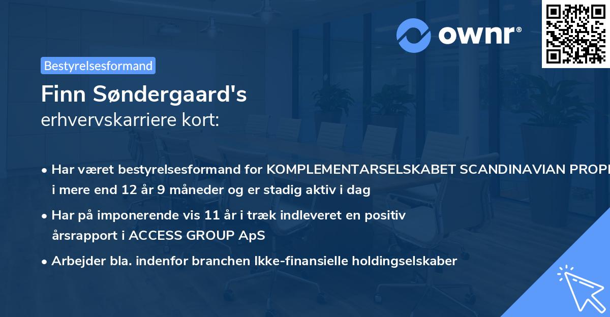 Finn Søndergaard's erhvervskarriere kort