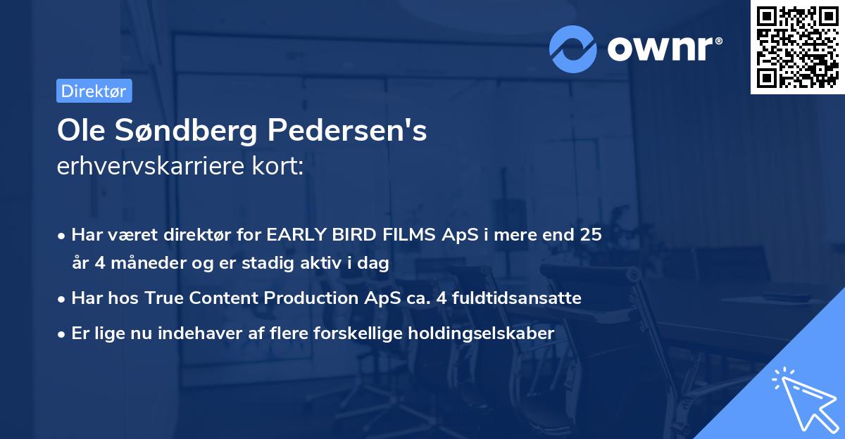 Ole Søndberg Pedersen's erhvervskarriere kort