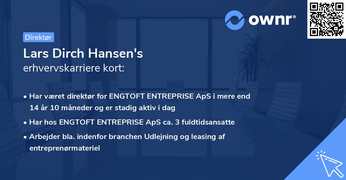 Lars Dirch Hansen's erhvervskarriere kort