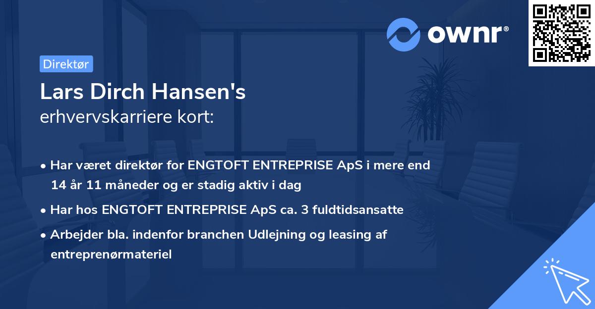 Lars Dirch Hansen's erhvervskarriere kort