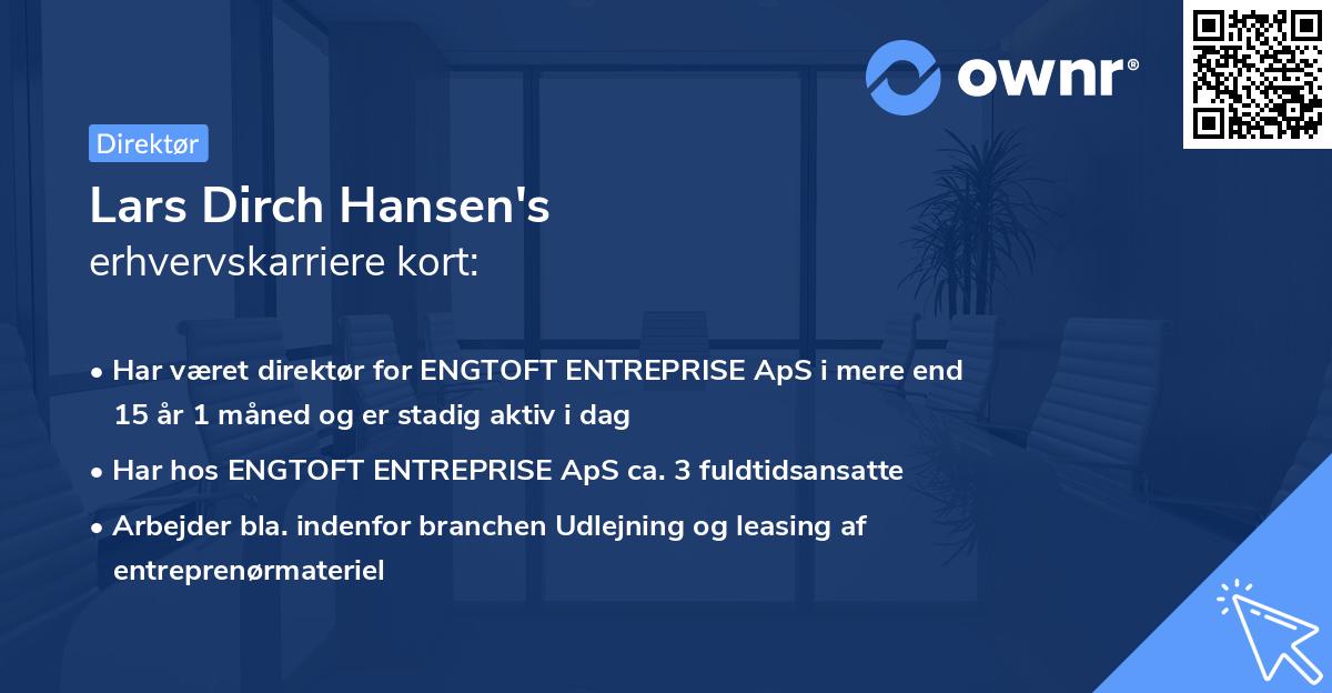 Lars Dirch Hansen's erhvervskarriere kort
