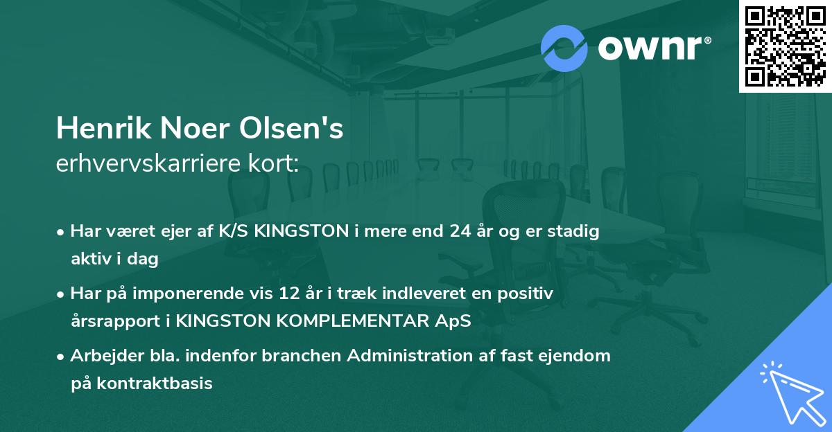 Henrik Noer Olsen's erhvervskarriere kort