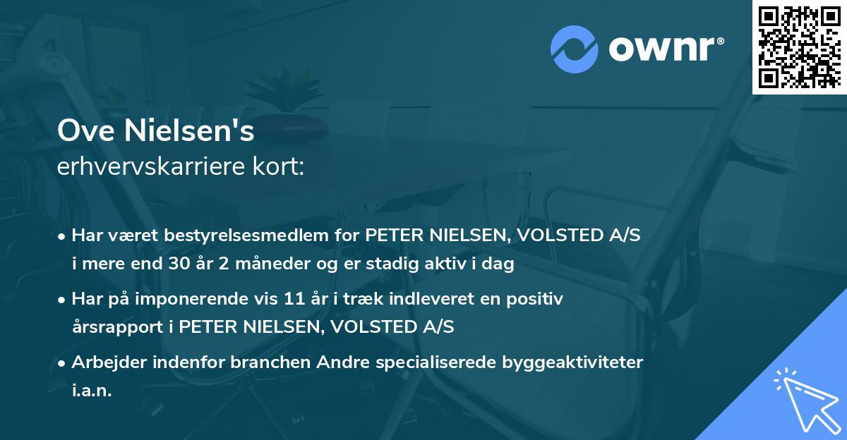 Ove Nielsen's erhvervskarriere kort