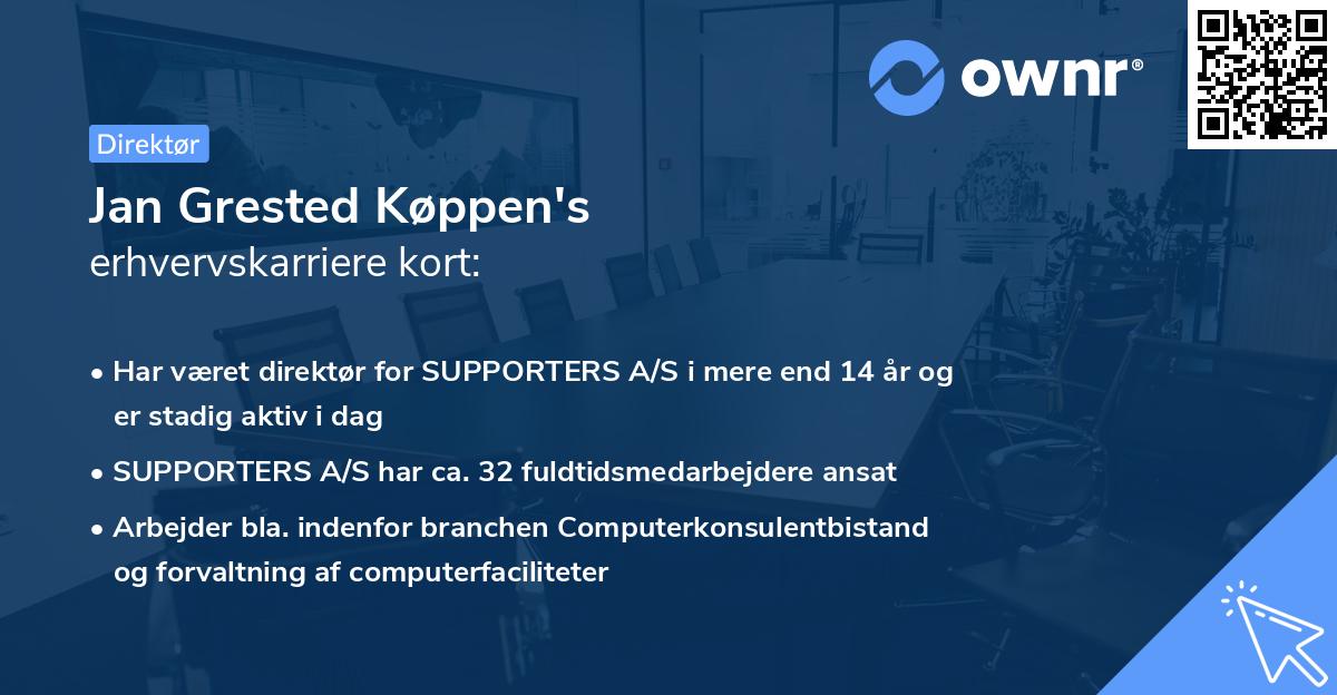 Jan Grested Køppen's erhvervskarriere kort
