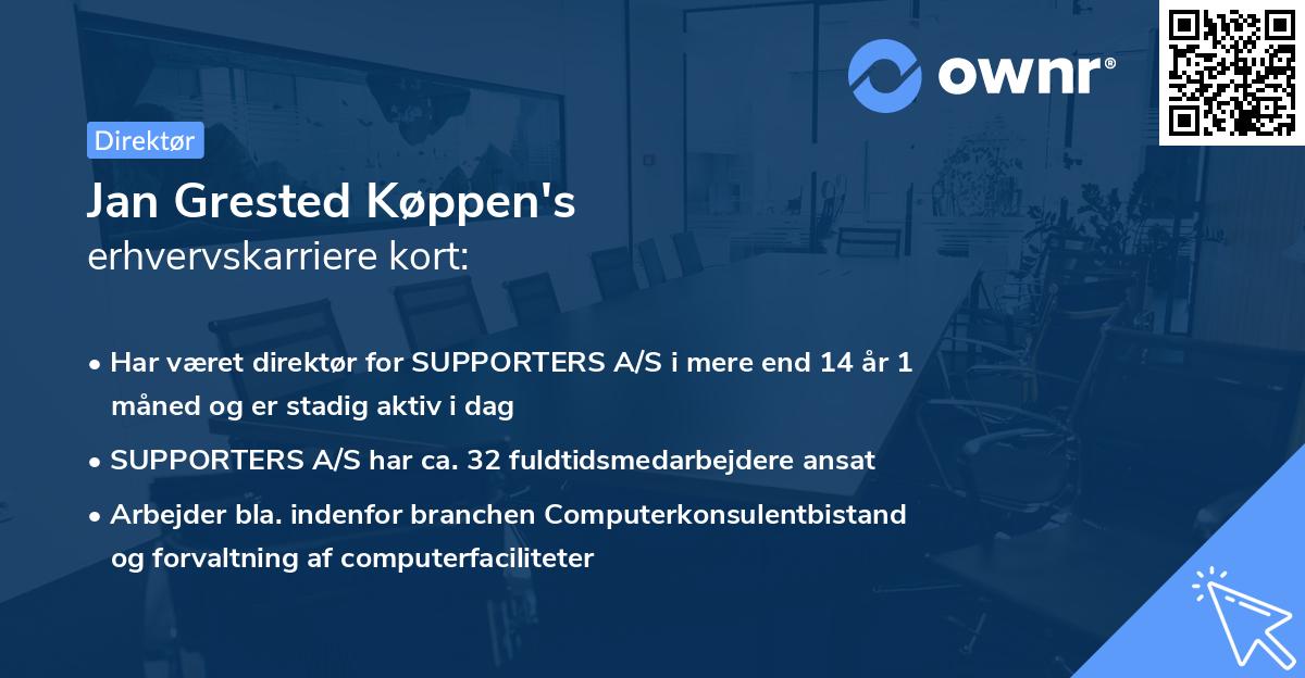 Jan Grested Køppen's erhvervskarriere kort