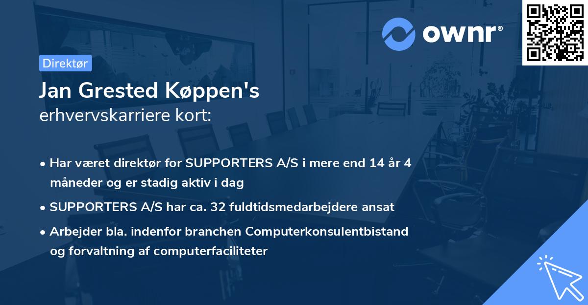 Jan Grested Køppen's erhvervskarriere kort
