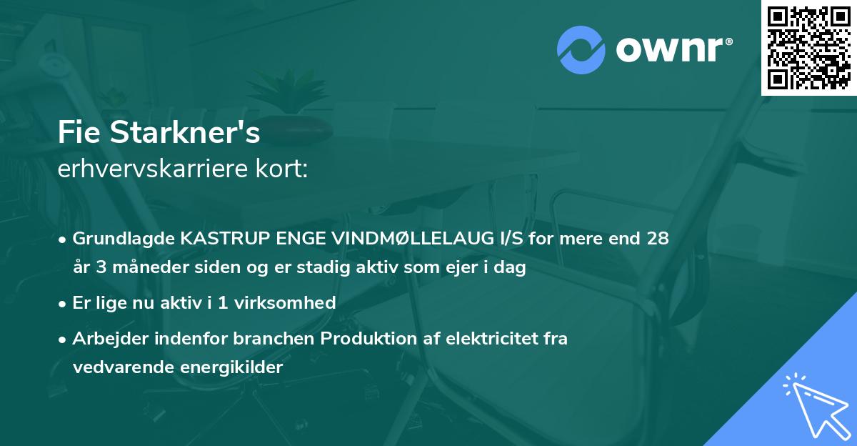 Fie Starkner's erhvervskarriere kort