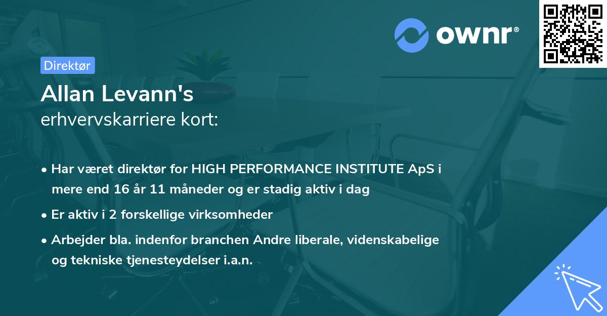 Allan Levann's erhvervskarriere kort