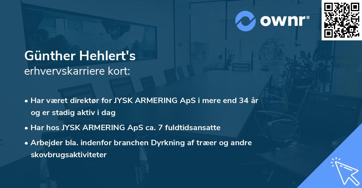 Günther Hehlert's erhvervskarriere kort