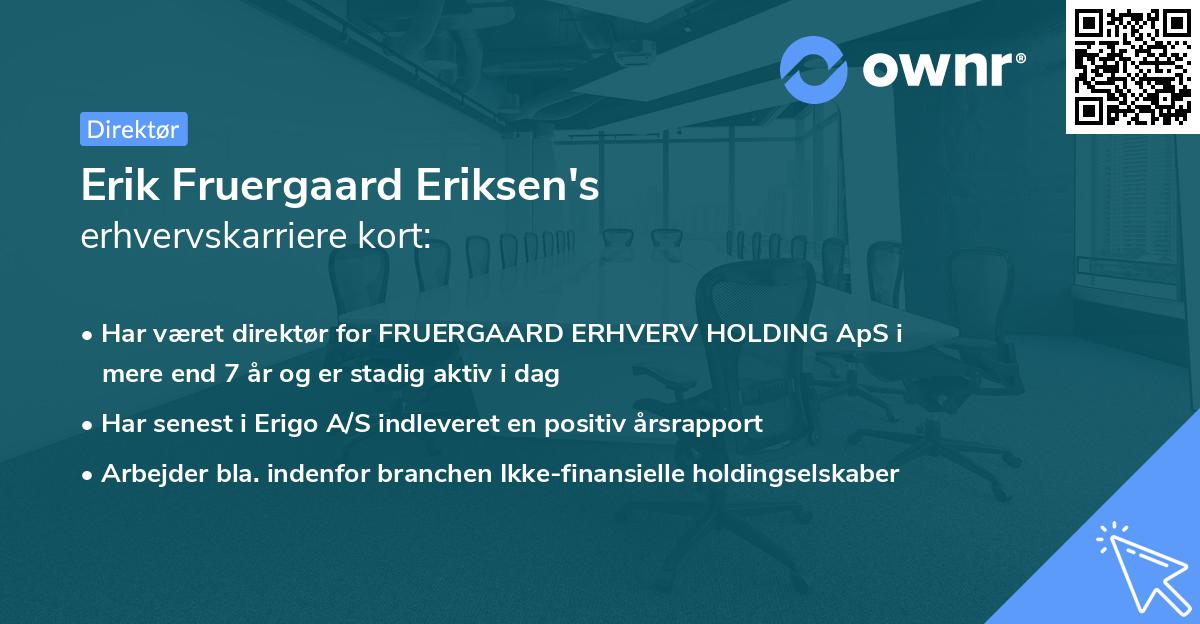 Erik Fruergaard Eriksen's erhvervskarriere kort