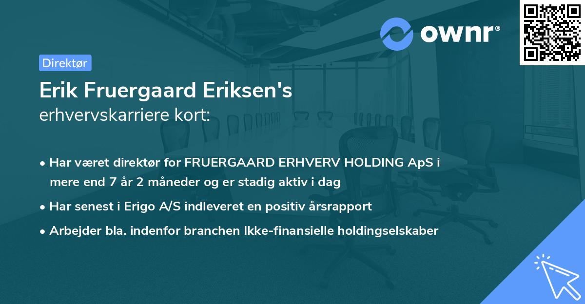 Erik Fruergaard Eriksen's erhvervskarriere kort