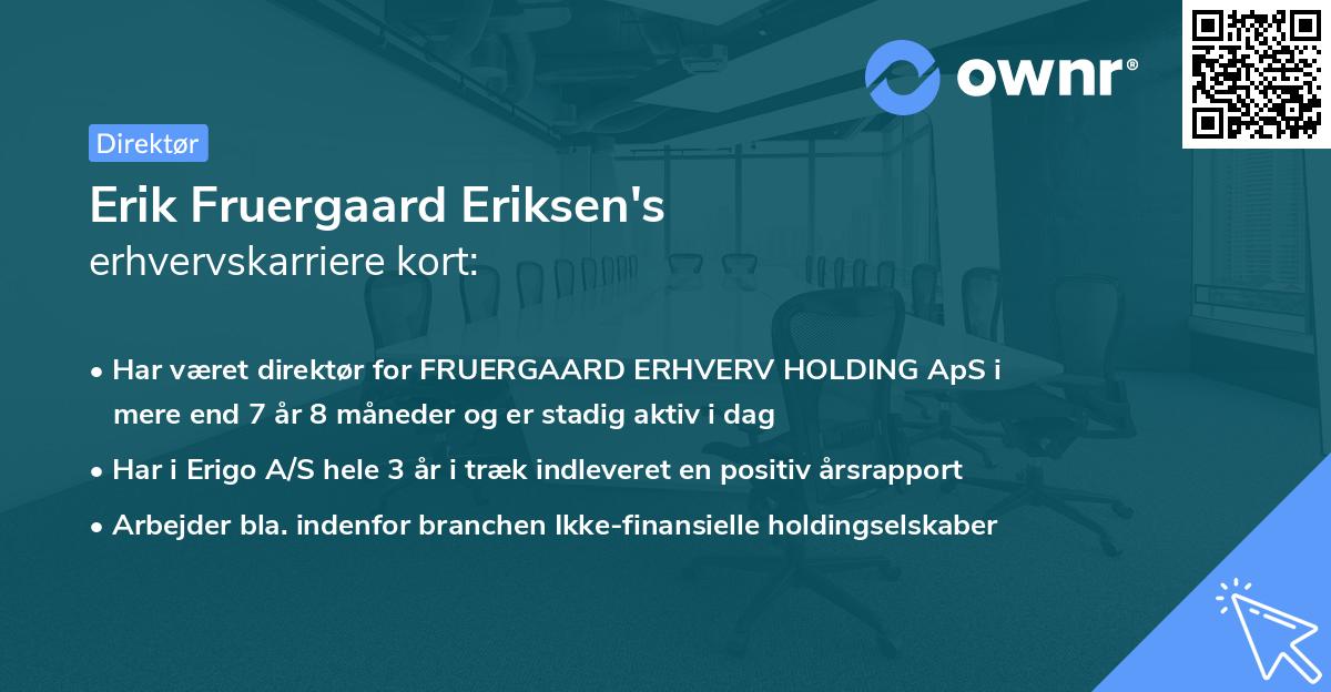 Erik Fruergaard Eriksen's erhvervskarriere kort