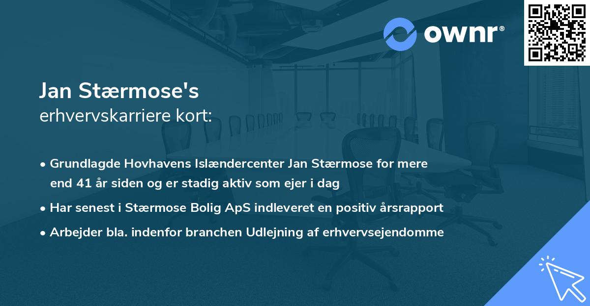 Jan Stærmose's erhvervskarriere kort