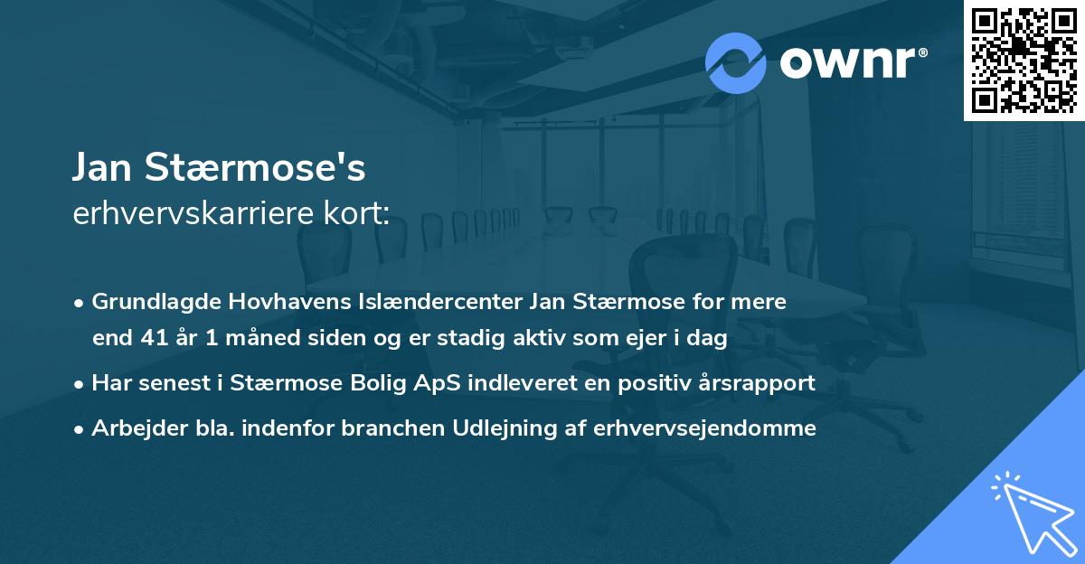 Jan Stærmose's erhvervskarriere kort