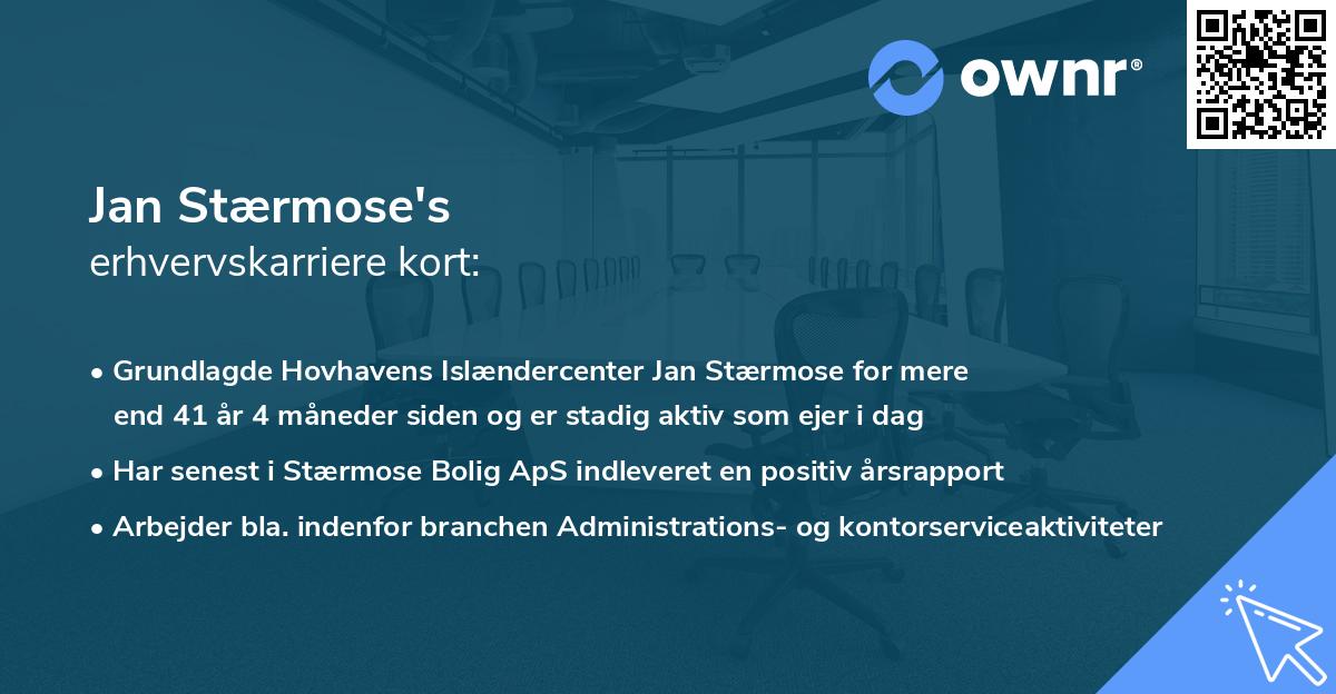 Jan Stærmose's erhvervskarriere kort