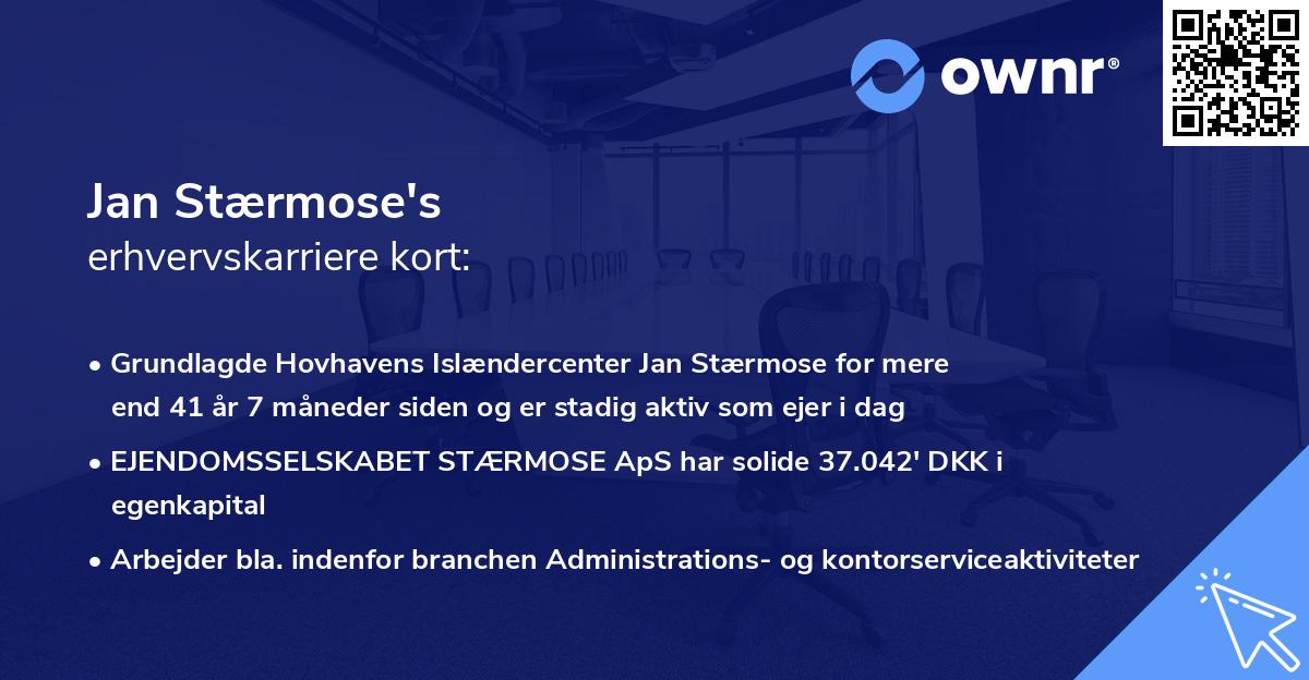 Jan Stærmose's erhvervskarriere kort
