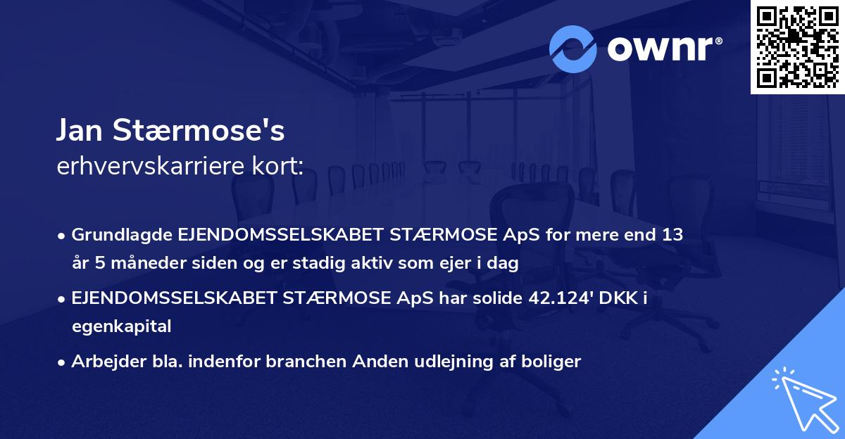 Jan Stærmose's erhvervskarriere kort