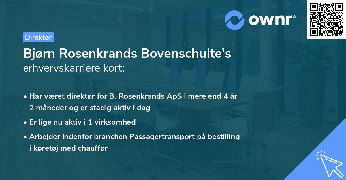 Bjørn Rosenkrands Bovenschulte's erhvervskarriere kort