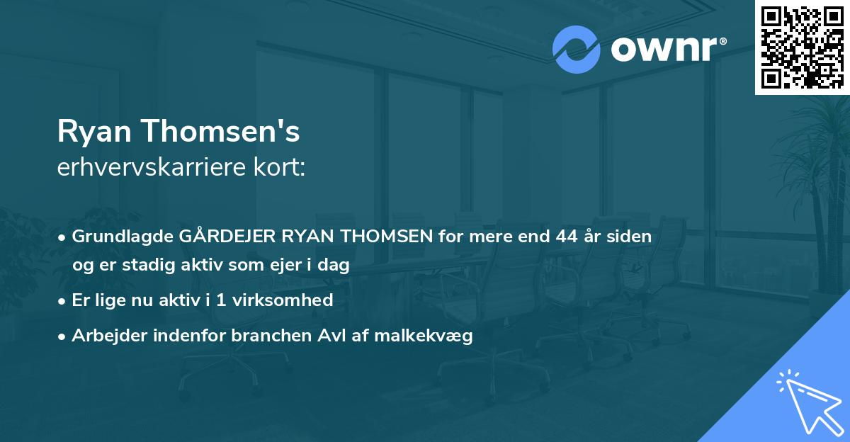 Ryan Thomsen's erhvervskarriere kort