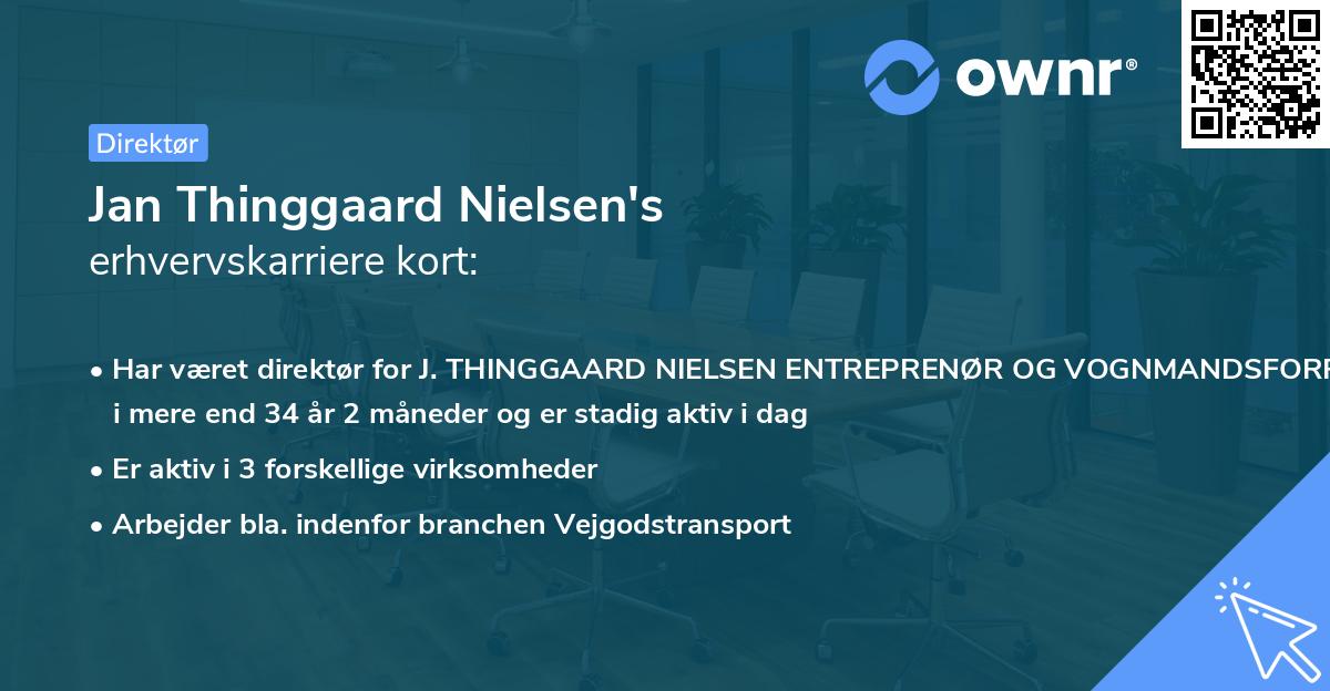 Jan Thinggaard Nielsen's erhvervskarriere kort