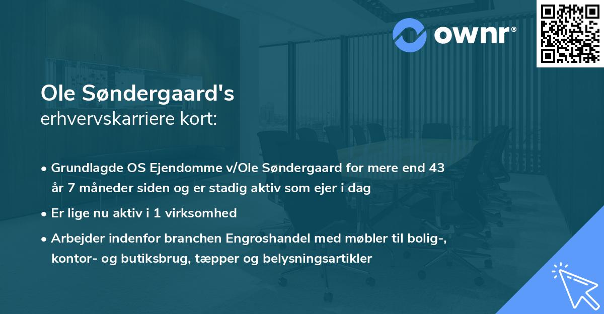 Ole Søndergaard's erhvervskarriere kort