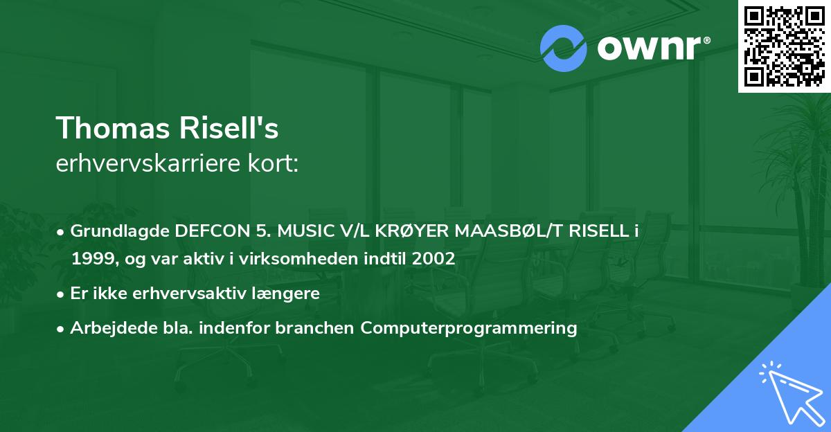 Thomas Risell's erhvervskarriere kort