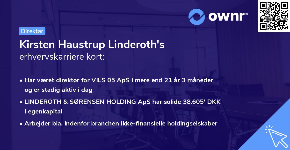 Kirsten Haustrup Linderoth's erhvervskarriere kort