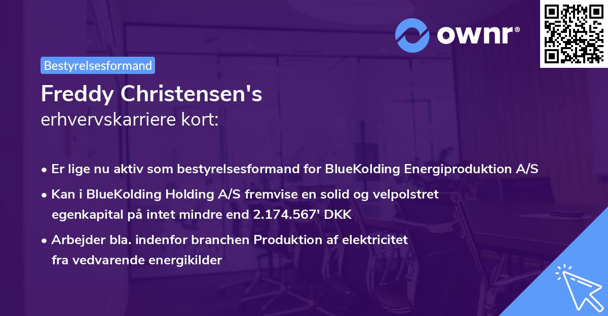 Freddy Christensen's erhvervskarriere kort