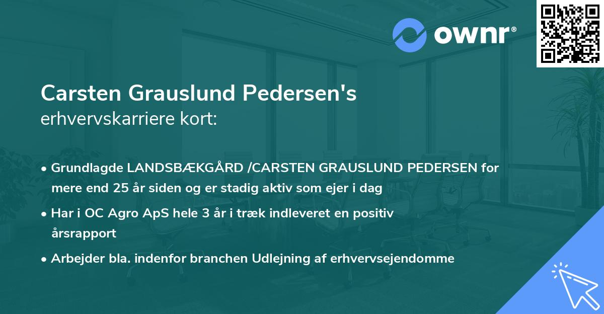 Carsten Grauslund Pedersen's erhvervskarriere kort