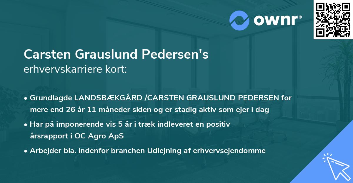 Carsten Grauslund Pedersen's erhvervskarriere kort
