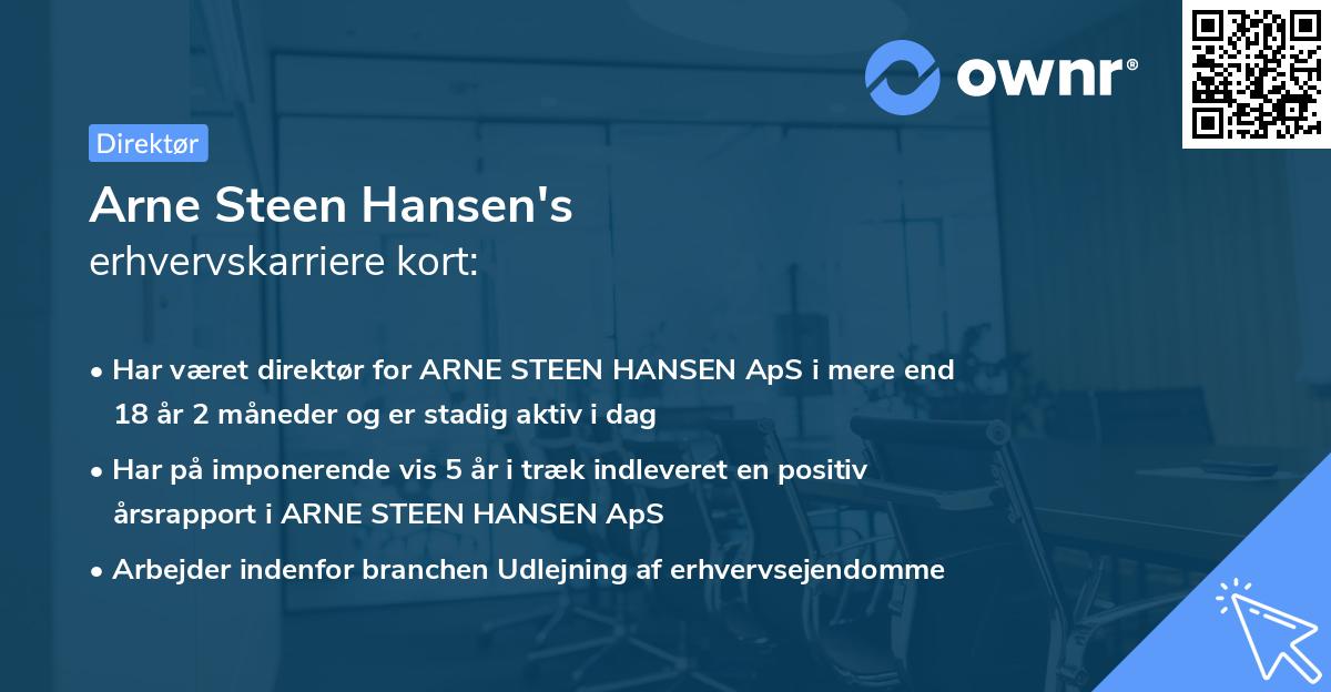 Arne Steen Hansen's erhvervskarriere kort