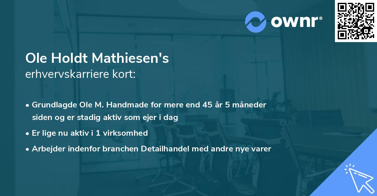 Ole Holdt Mathiesen's erhvervskarriere kort