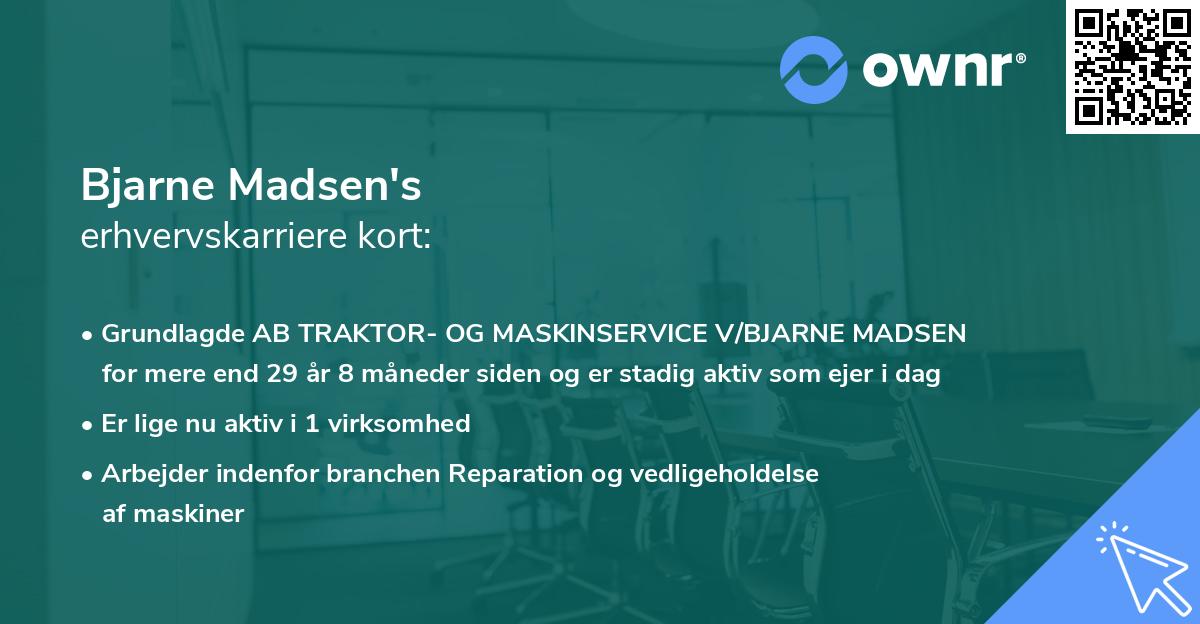 Bjarne Madsen's erhvervskarriere kort