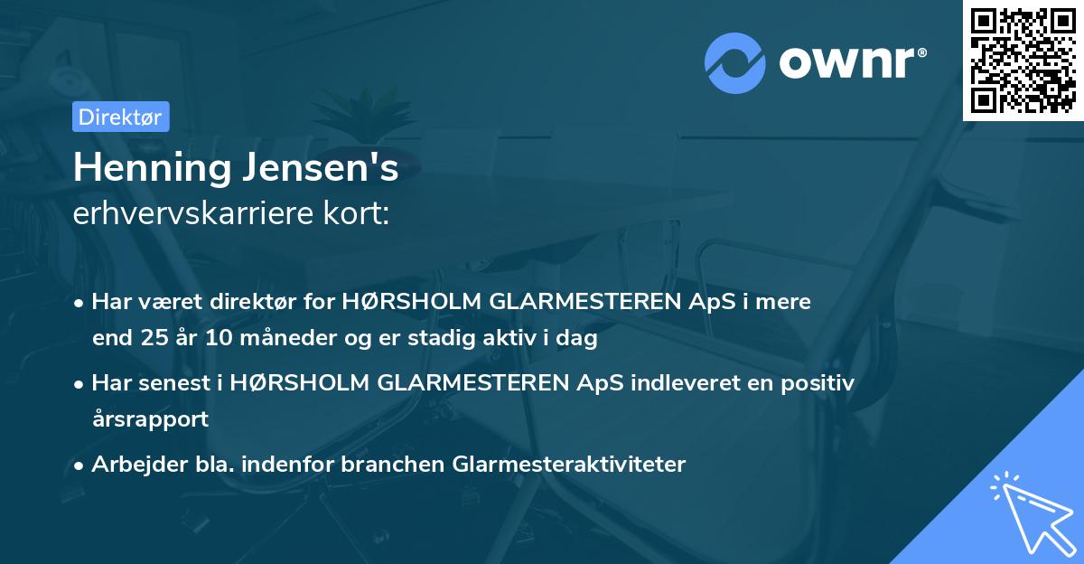 Henning Jensen's erhvervskarriere kort