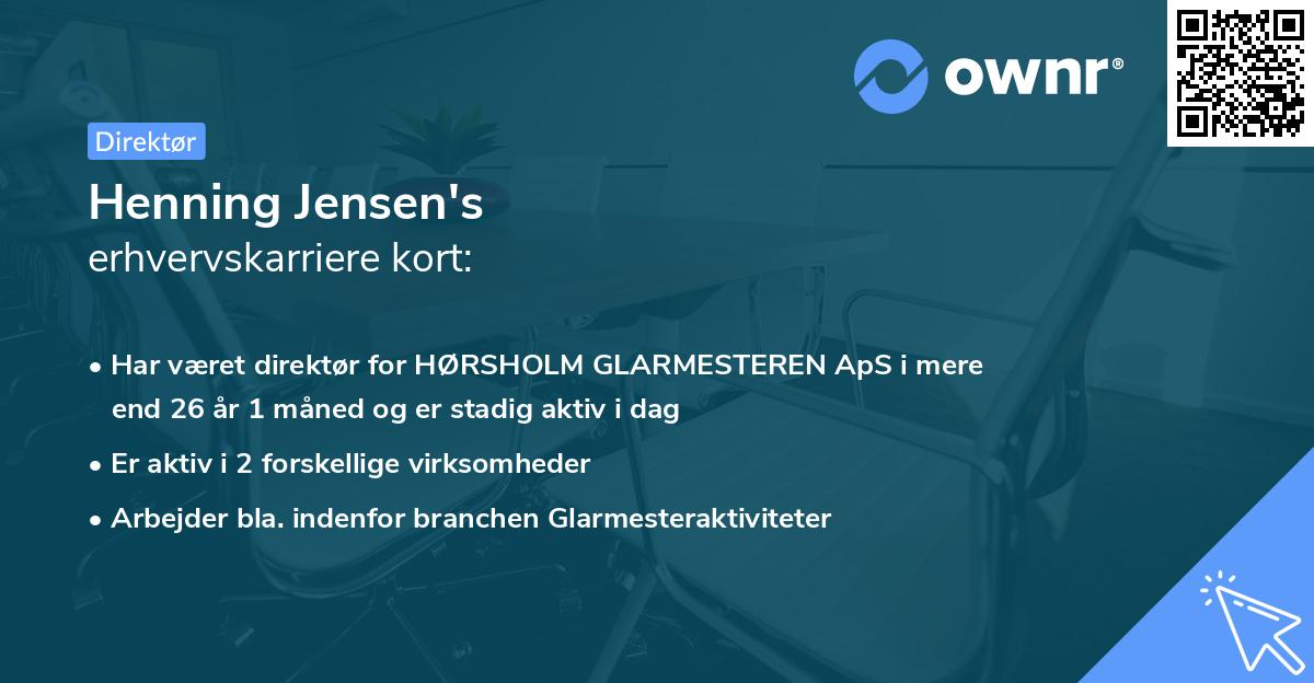 Henning Jensen's erhvervskarriere kort