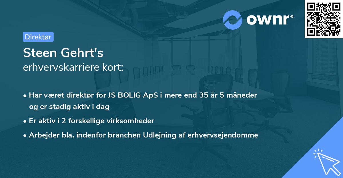 Steen Gehrt's erhvervskarriere kort