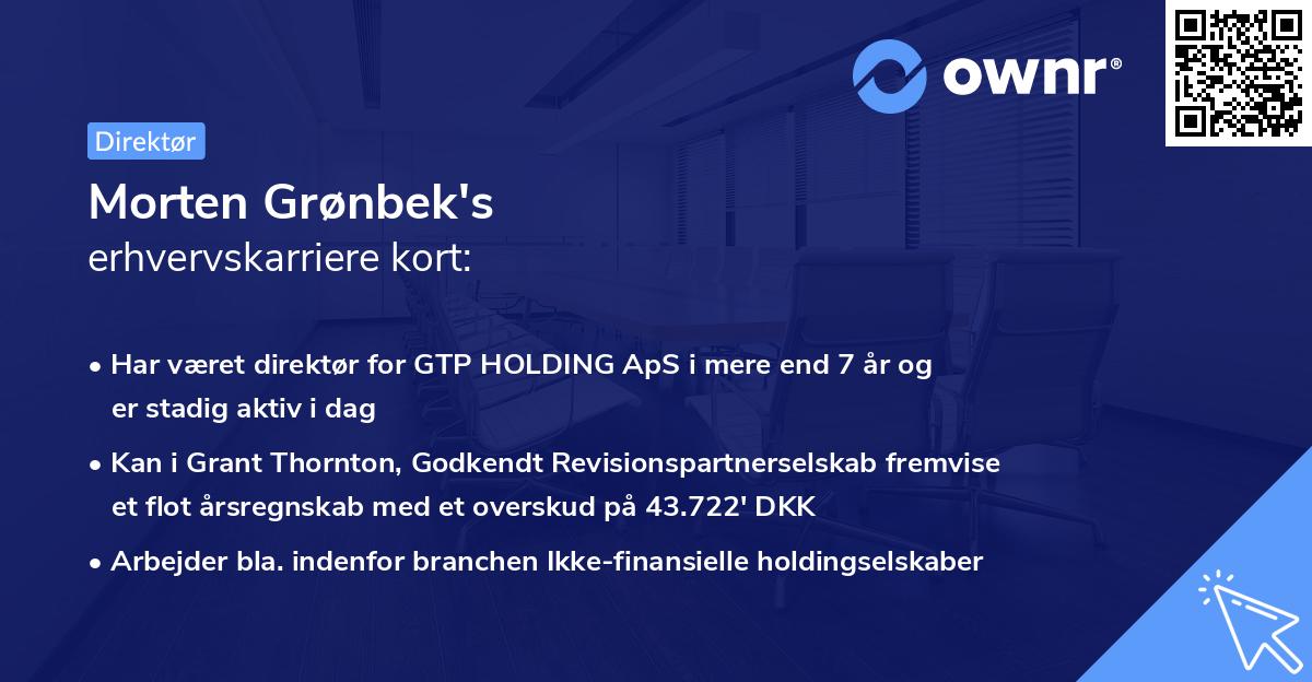 Morten Grønbek's erhvervskarriere kort