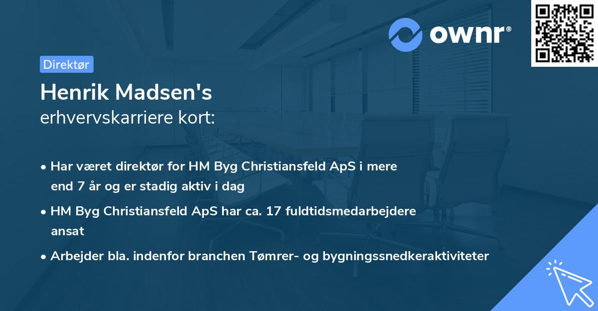 Henrik Madsen's erhvervskarriere kort
