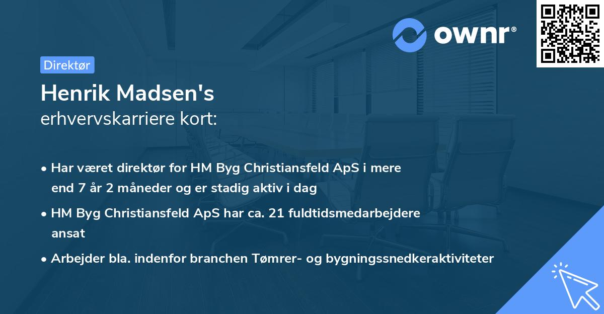 Henrik Madsen's erhvervskarriere kort