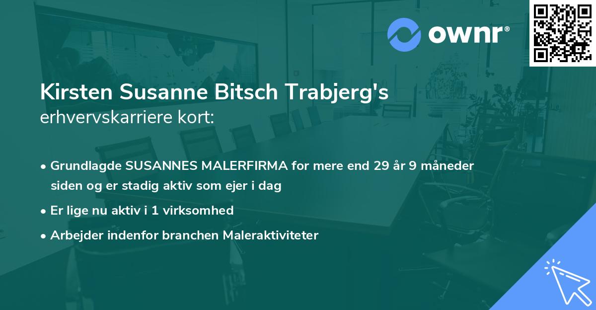 Kirsten Susanne Bitsch Trabjerg's erhvervskarriere kort