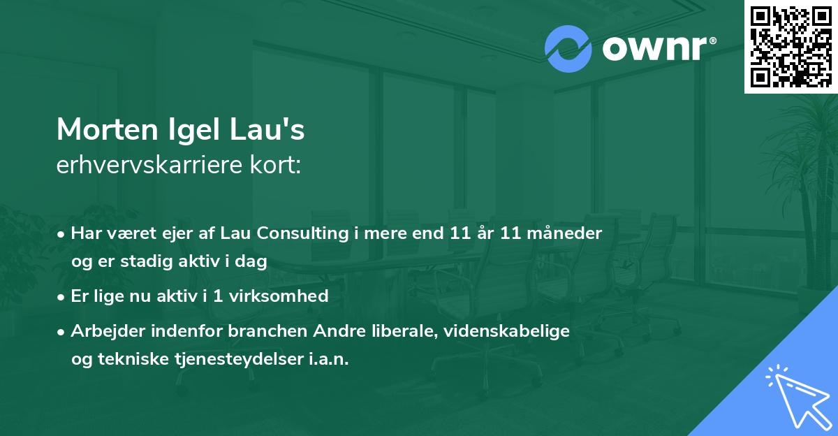 Morten Igel Lau's erhvervskarriere kort