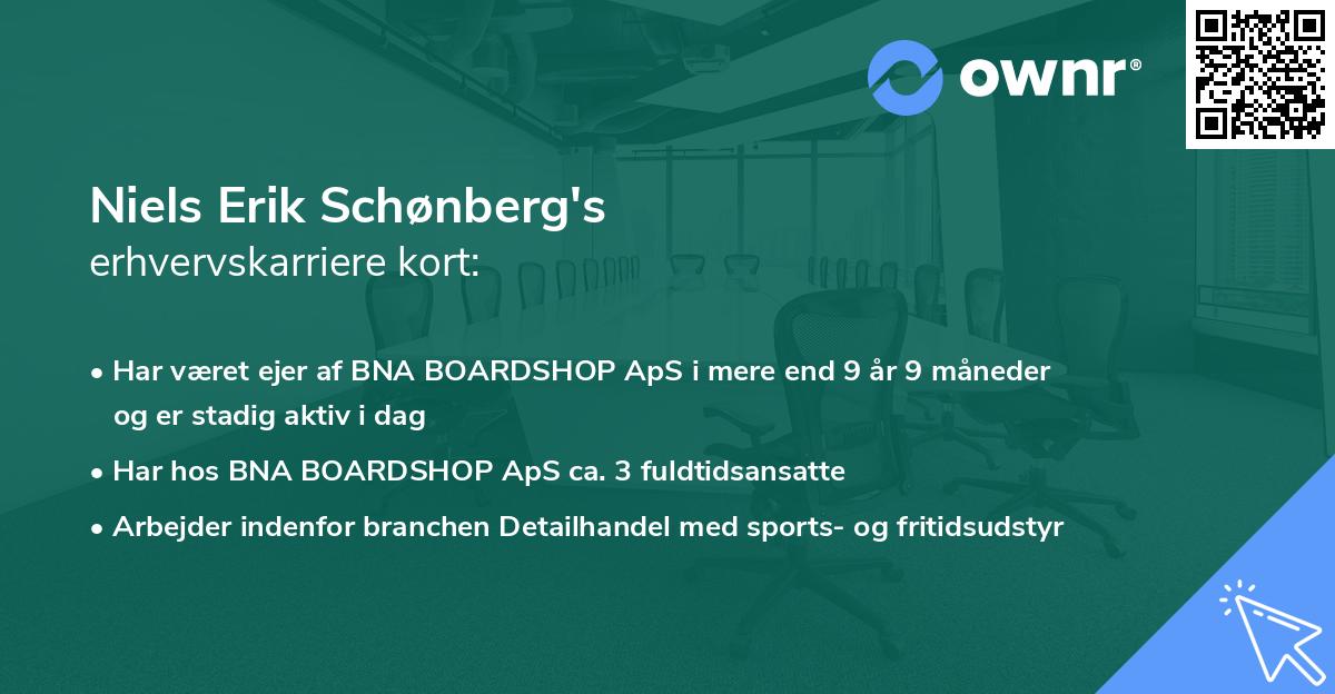 Niels Erik Schønberg's erhvervskarriere kort