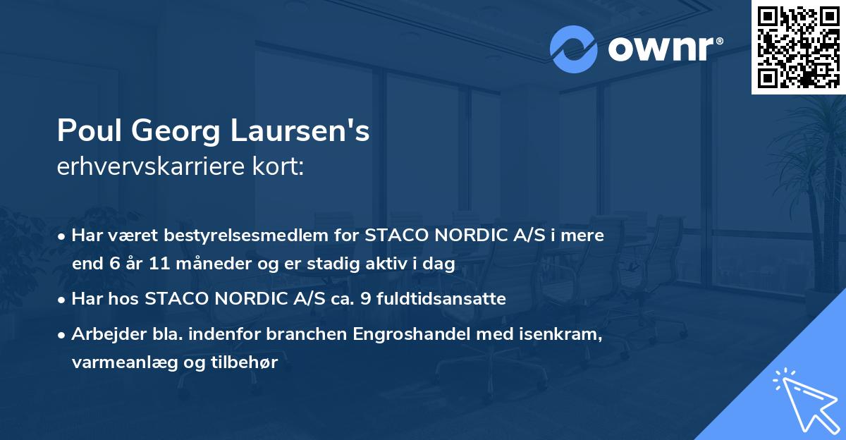 Poul Georg Laursen's erhvervskarriere kort