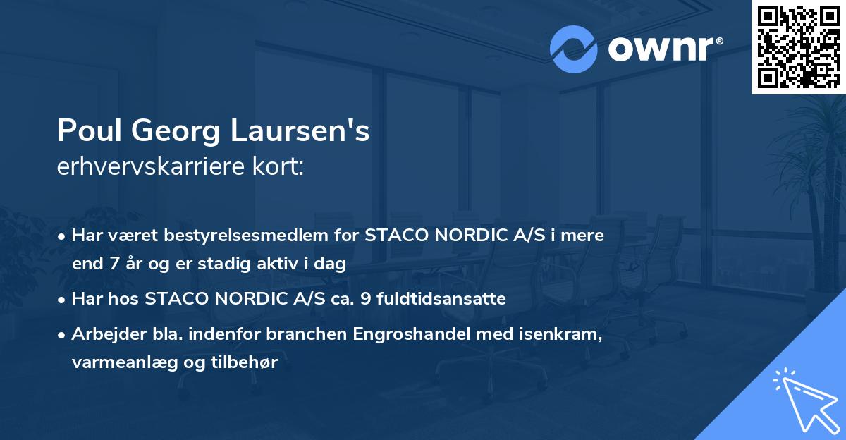 Poul Georg Laursen's erhvervskarriere kort