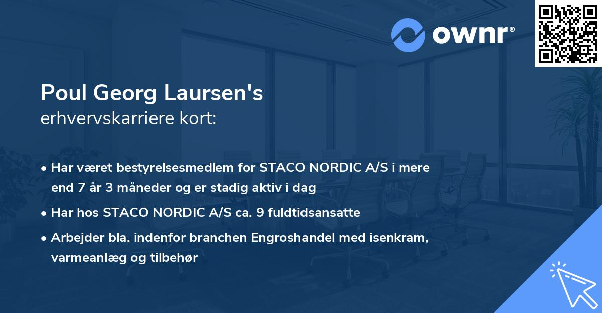 Poul Georg Laursen's erhvervskarriere kort