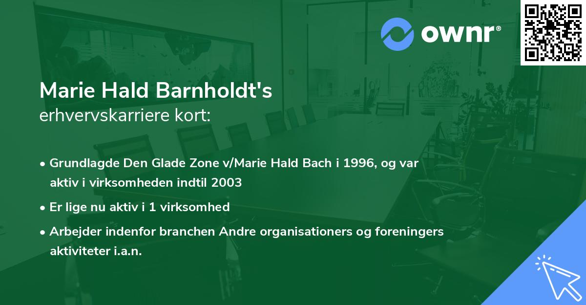 Marie Hald Barnholdt's erhvervskarriere kort