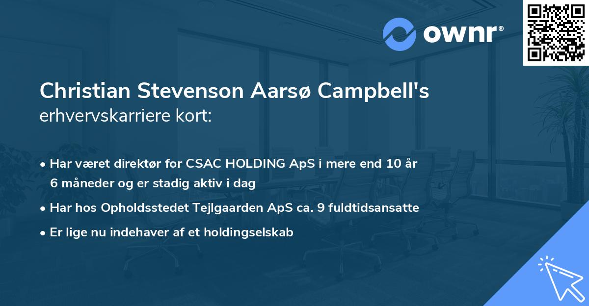 Christian Stevenson Aarsø Campbell's erhvervskarriere kort