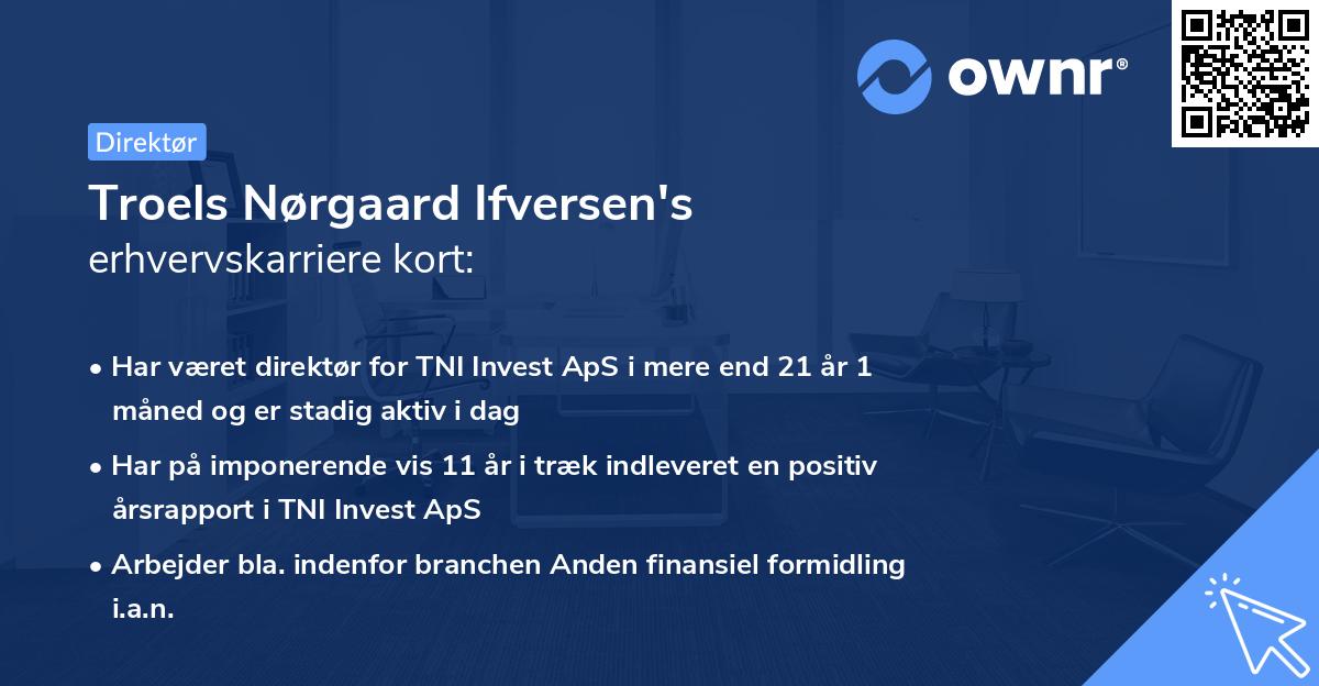 Troels Nørgaard Ifversen's erhvervskarriere kort