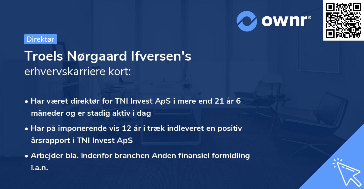 Troels Nørgaard Ifversen's erhvervskarriere kort