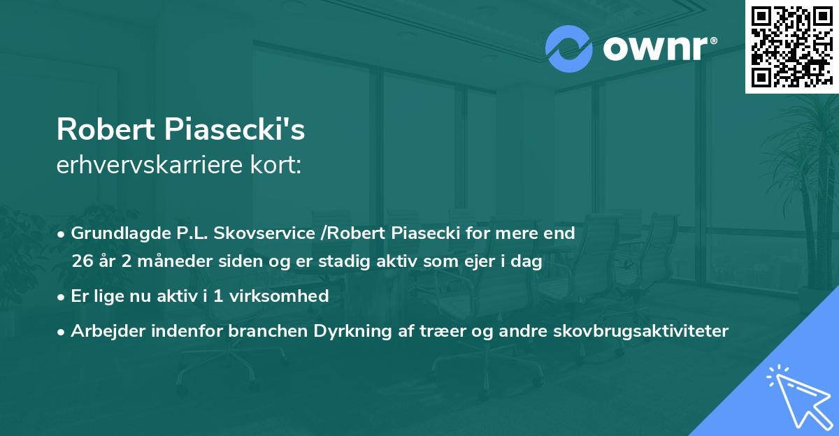 Robert Piasecki's erhvervskarriere kort